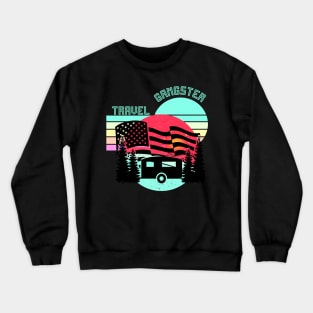 Travel Gangster (Trailer Sunset Flag) Crewneck Sweatshirt